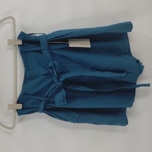 A new day Shorts High Waist Short with Loops and Tie Teal Size 12 Baggy